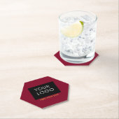 Dessous-de-verre En Papier Boutique Burgundy Red Personnalisable Ajouter Votr (En situation)