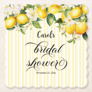 Dessous-de-verre En Papier Branche de citron Méditerranée Mariage Été