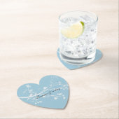 Dessous-de-verre En Papier Branches Bleues Blancs (En situation)