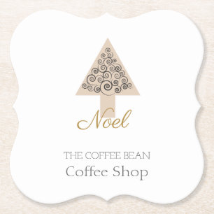 Dessous-de-verre En Papier Branding moderne de café de Noël
