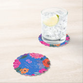 Dessous-de-verre En Papier Bright Fleur sauvage Pink Blue fête d'anniversaire (En situation)