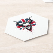 Dessous-de-verre En Papier British Skull England UK Flag Premium T-Shirt (1) (Incliné)