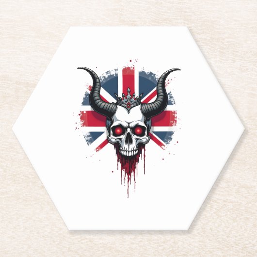 Dessous-de-verre En Papier British Skull England UK Flag Premium T-Shirt (1) (Devant)