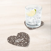 Dessous-de-verre En Papier Brown Cream Hearts (En situation)