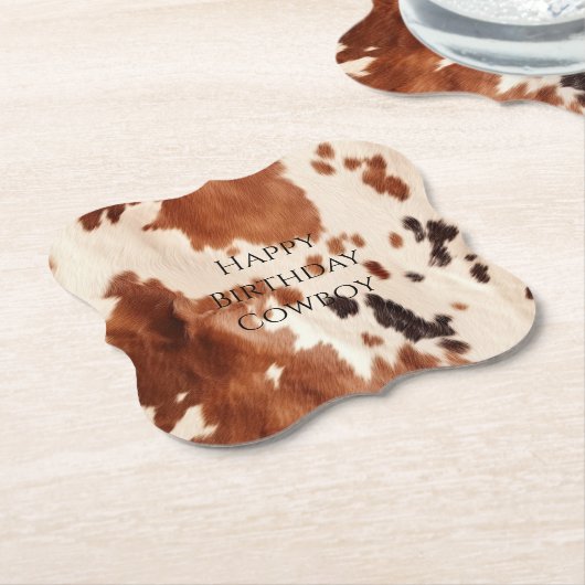 Dessous-de-verre En Papier Brown Cream Southwest Cowhide (Incliné)