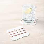 Dessous-de-verre En Papier Brown Deer Walking Festive Motif (En situation)