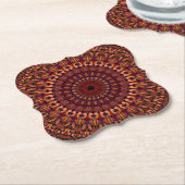 Dessous-de-verre En Papier Brown floral Mandala Design-48566 (Incliné)