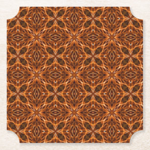 Dessous-de-verre En Papier Brown Kaleidoscope Mandala Motif-23100