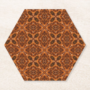 Dessous-de-verre En Papier Brown Kaleidoscope Mandala Motif-23100