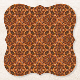 Dessous-de-verre En Papier Brown Kaleidoscope Mandala Motif-23100