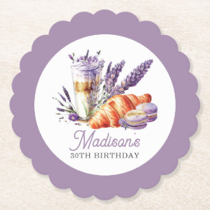 Dessous-de-verre En Papier Brunch d'anniversaire Aquarelle Macarons et Croiss