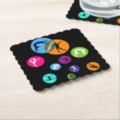 Dessous-de-verre En Papier Bulle de gymnastique (Incliné)