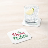 Dessous-de-verre En Papier Buon Natale Noël rouge et vert (En situation)