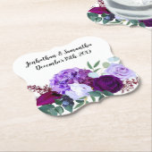 Dessous-de-verre En Papier Buvez des chapeaux Lavande Hibiscus sur blanc (Incliné)