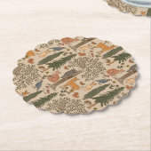 Dessous-de-verre En Papier Cabincore Animaux forestiers (Incliné)