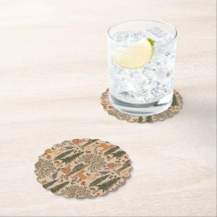 Dessous-de-verre En Papier Cabincore Animaux forestiers