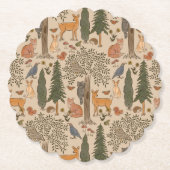 Dessous-de-verre En Papier Cabincore Animaux forestiers (Devant)