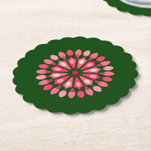 Dessous-de-verre En Papier cadeau de fleurs (Incliné)