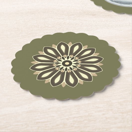 Dessous-de-verre En Papier cadeau de fleurs (Incliné)