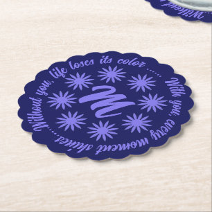 DESSOUS-DE-VERRE EN PAPIER CADEAU FLEUR MODERNE DE MAMAN PAPA SOEUR FILS PATR