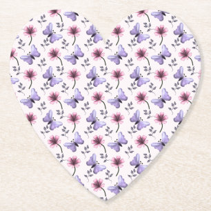 Dessous-de-verre En Papier Cadeau floral papillon de printemps  