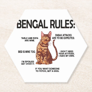 Dessous-de-verre En Papier Cadeaux amateur de chat Bengal propriétaire de cha