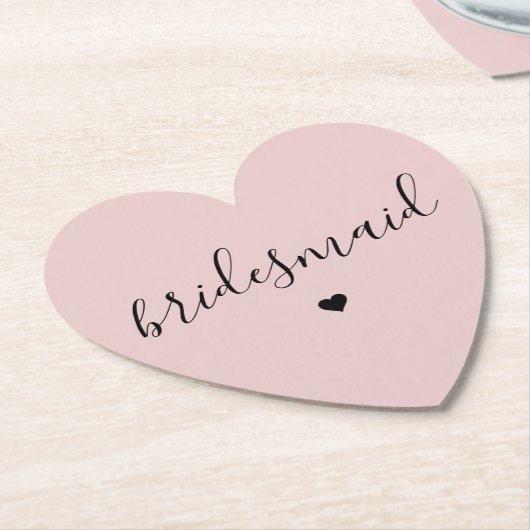 Dessous-de-verre En Papier Cadeaux de demoiselle d'honneur rose pastel minima (Incliné)