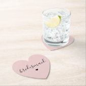 Dessous-de-verre En Papier Cadeaux de demoiselle d'honneur rose pastel minima (En situation)