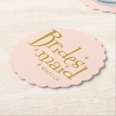 Dessous-de-verre En Papier Cadeaux de Demoiselles d'Honneur en Or Rose (Incliné)