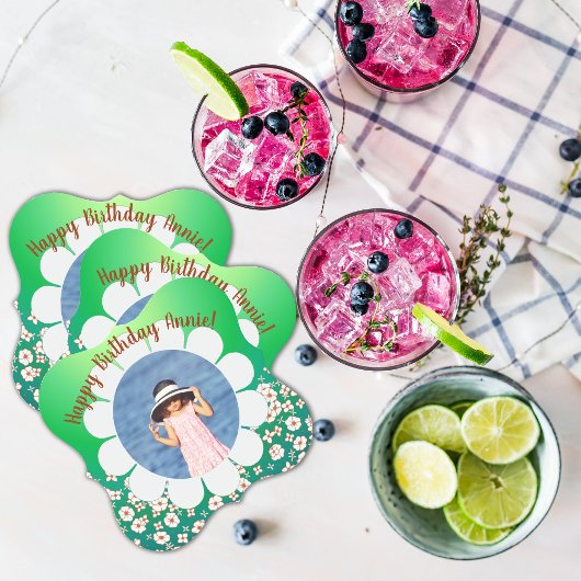 Dessous-de-verre En Papier Cadre photo du Printemps Vert