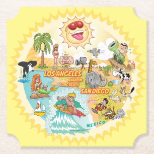 Dessous-de-verre En Papier Californie Sunshine Paradise