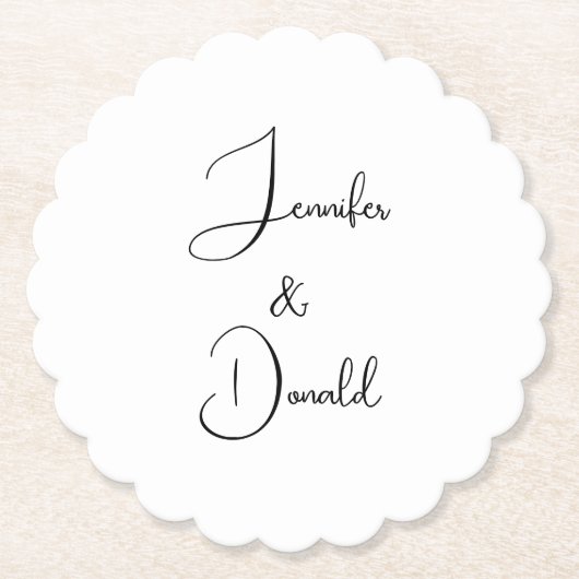 Dessous-de-verre En Papier Calligraphie tendance écriture classique simple pe (Devant)