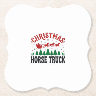 Dessous-de-verre En Papier Camion à chevaux de Noël Western Santa Sleigh Desi