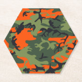 Dessous-de-verre En Papier Camouflage orange et vert, Militaire, Armée (Devant)