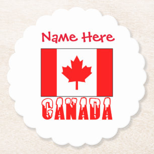 Dessous-de-verre En Papier Canada et personnalisation du rouge du drapeau can