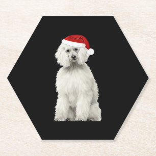 Dessous-de-verre En Papier Caniche de Noël Arbre de Noël Chien Chien Chien Pu