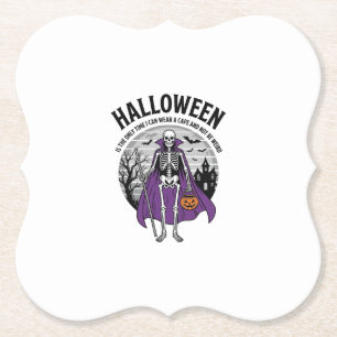 Dessous-de-verre En Papier Cape de Halloween drôle de squelette Citation Desi