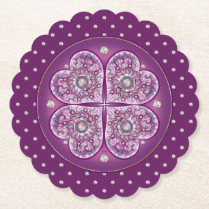Dessous-de-verre En Papier Cardinal Red Rosace