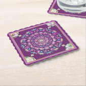 Dessous-de-verre En Papier Cardinal Red Rosace (Incliné)