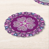 Dessous-de-verre En Papier Cardinal Red Rosace (Incliné)