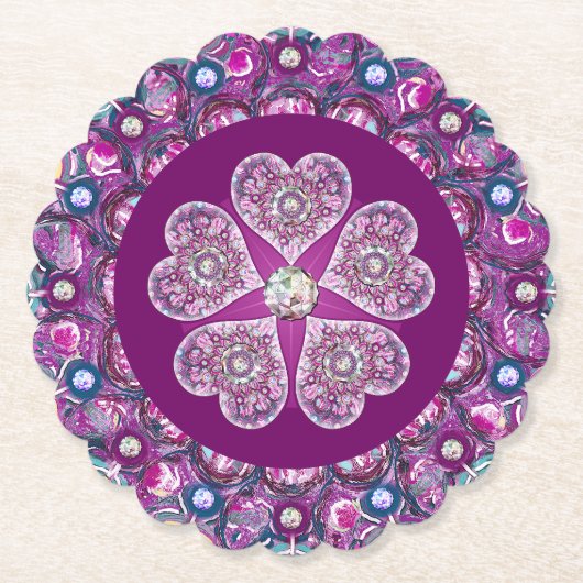 Dessous-de-verre En Papier Cardinal Red Rosace (Devant)