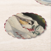 Dessous-de-verre En Papier Carol the Chick-a-Dee with Mistletoe  (Incliné)