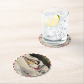 Dessous-de-verre En Papier Carol the Chick-a-Dee with Mistletoe  (En situation)