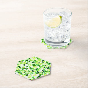 Dessous-de-verre En Papier Carrelage de piscine, Carrelage en mosaïque verte,