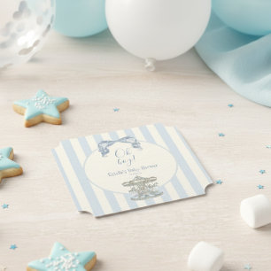 Dessous-de-verre En Papier Carrousel vintage à arc bleu bébé garçon