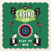 Dessous-de-verre En Papier Casino Gambling Poker Roulette (Devant)