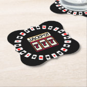 Dessous-de-verre En Papier Casino Hit the Jackpot 777 (Incliné)