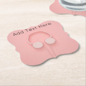 Dessous-de-verre En Papier Casques rose Avec Câbles (Incliné)