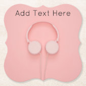 Dessous-de-verre En Papier Casques rose Avec Câbles (Devant)