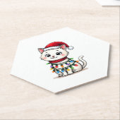 Dessous-de-verre En Papier Cat Christmas Tree (Incliné)